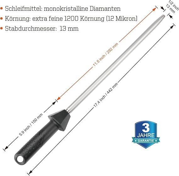 diamond sharpening rod sharpener