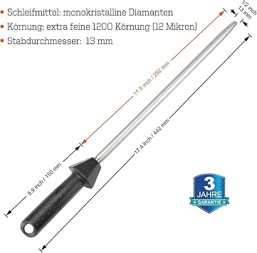 diamond sharpening rod sharpener