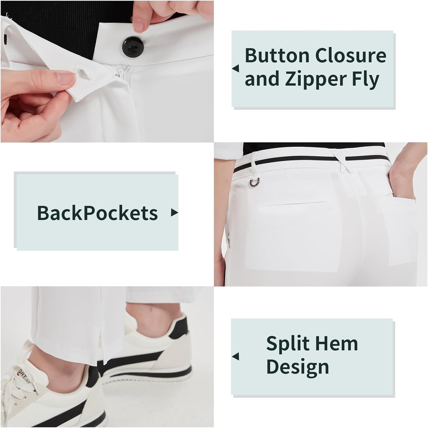 Women Golf Pants with Pockets Spring Summer 4-Way Stretch Lightweight Quick Dry Casual Pants Athletic UPF 50+ - Image 5