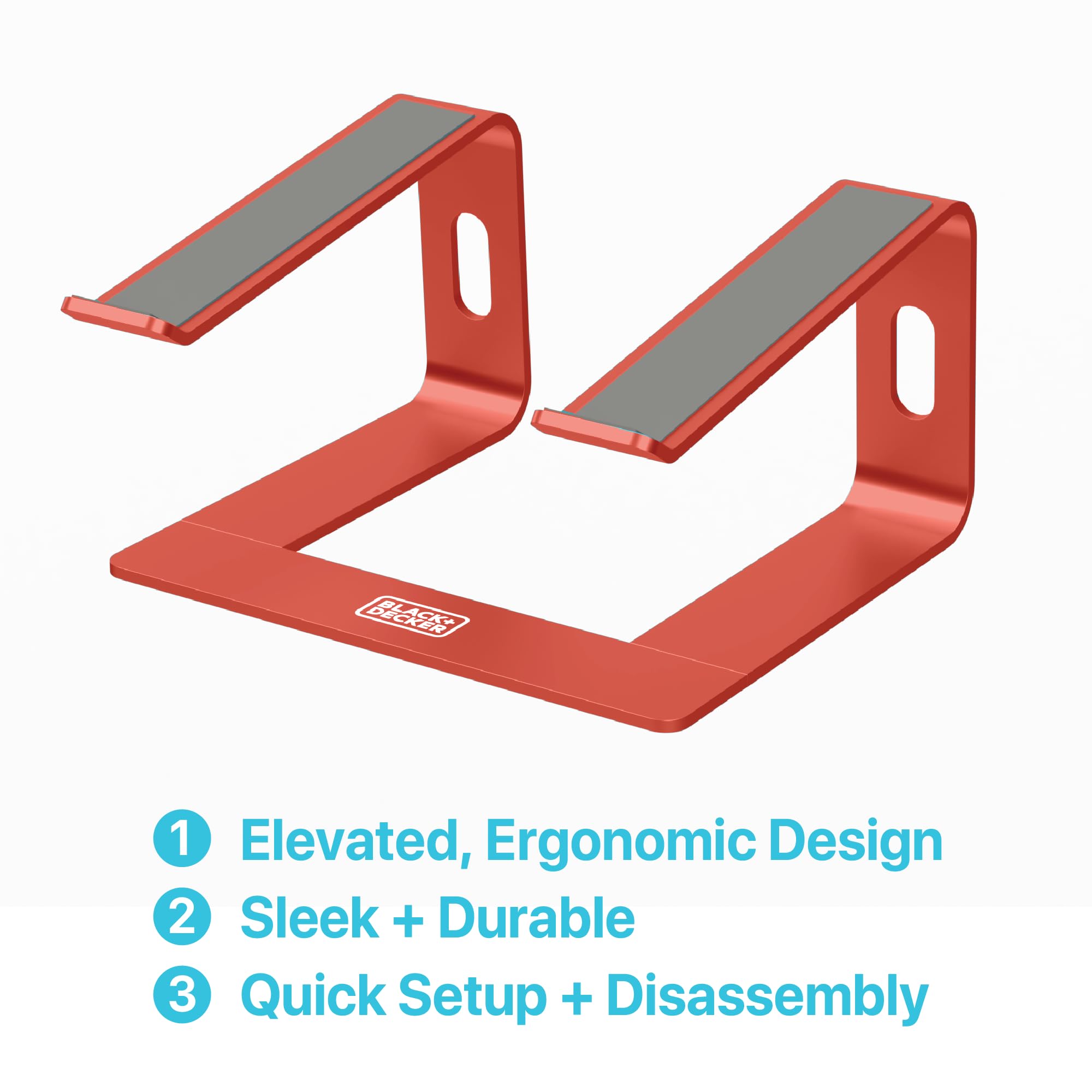 BLACK+DECKER Supporto per laptop da scrivania, supporto ergonomico per laptop per scrivania, supporto per laptop compatibile con MacBook Notebook Computer - Supporto per computer portatile - Accessori