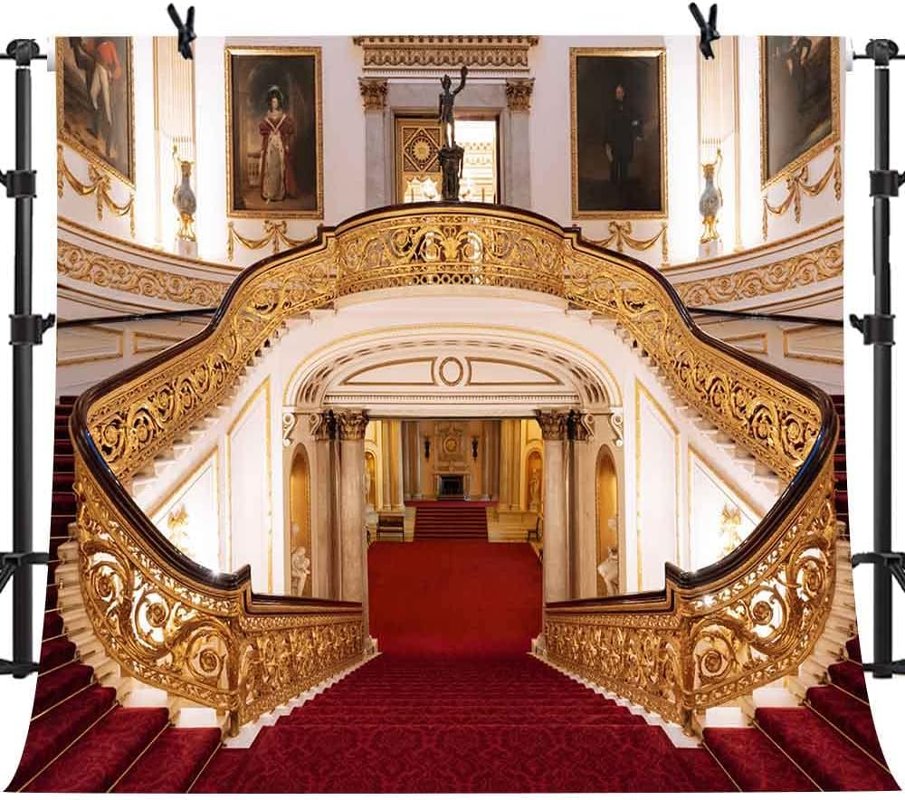 Baocicco 9x6ft Red Theater Curtains Backdrop Golden Stage Drapes Wooden Floor Photography Background Birthday Party Concert Talent Show Circus Show Baby Adults Portrait