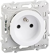 Schneider Electric - Odace prise de courant 2P+T blanc, à griffes, 2 connexions rapides par pôle - S525059