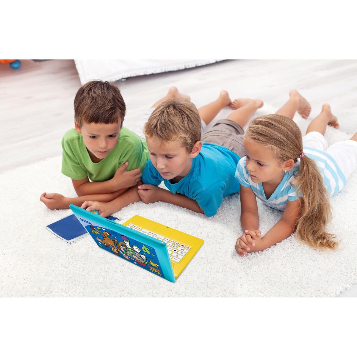 Lexibook, Toy Story Dwujęzyczny Laptop Edukacyjny, Angielski i Włoski, 164 aktywności, matematyka, gra logiczna, tryb muzyczny, duży ekran LCD, niebieski, JC601TSi5LXB