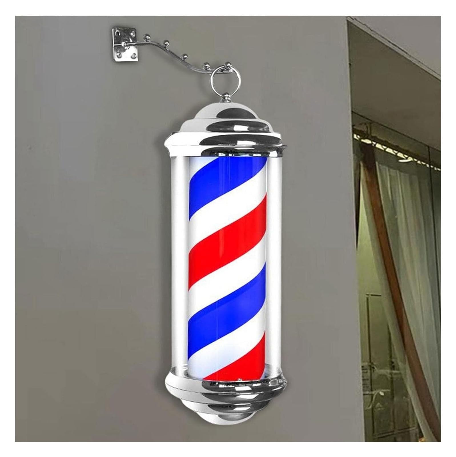 Poteau de barbier vintage lumineux et rotatif haute résistance