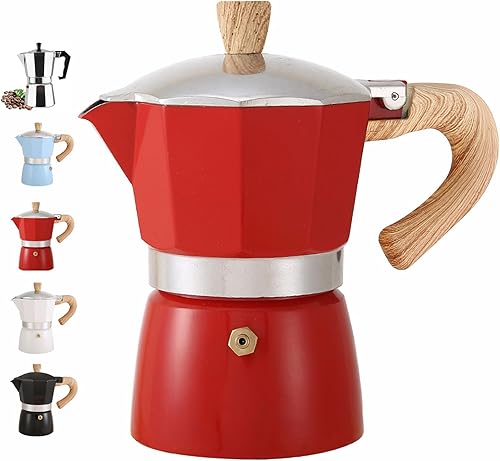 6 tazas de 10.1 fl oz 10 onzas de aluminio para estufa de café expreso, percolador, cafetera italiana, cafetera clásica Moka Express para café