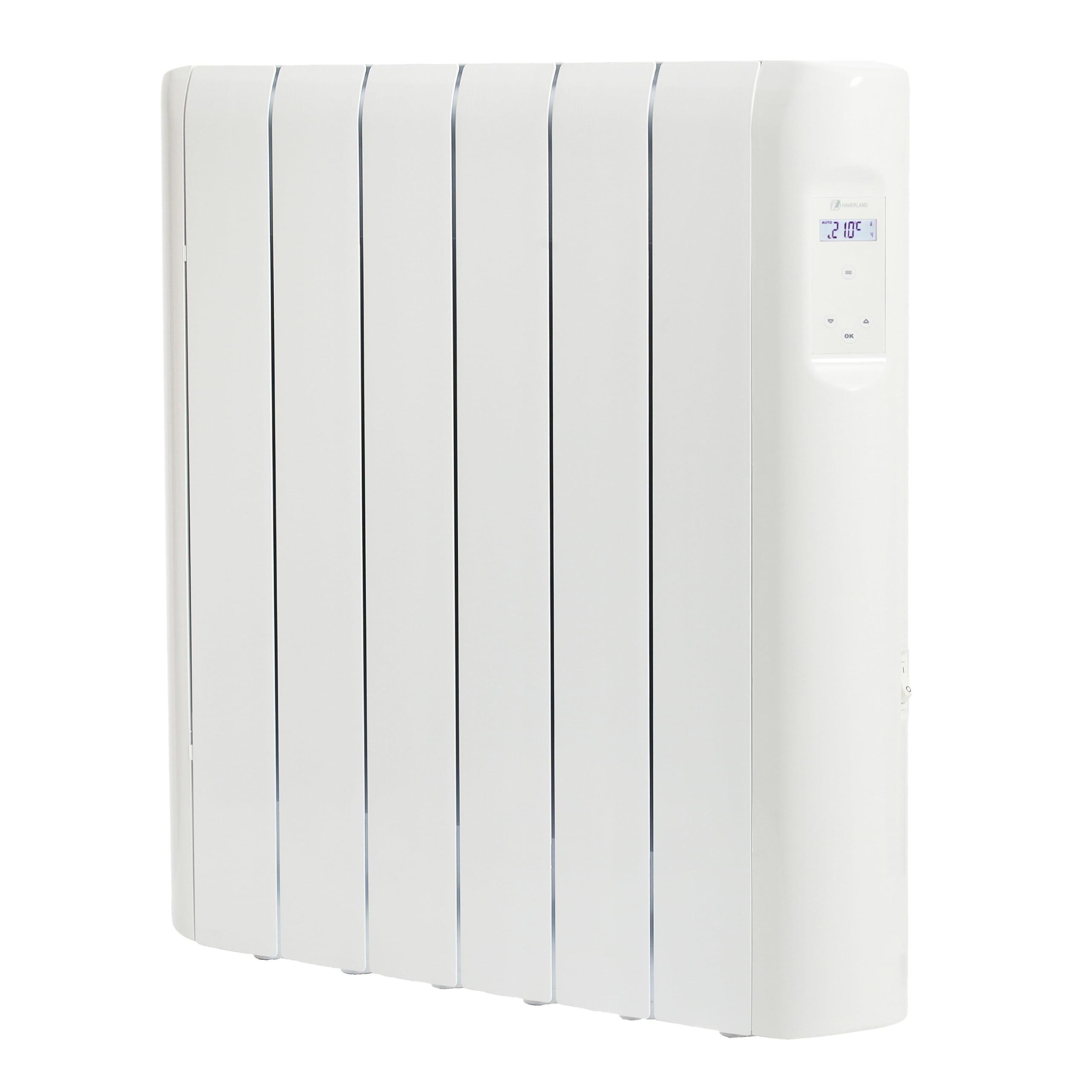 Haverland RCE6S LCD | Emisor Térmico a Fluido Programable | 900 W | Diseño Compacto | Indicador de Consumo | Programación 24/7 | Función BOOST + ITCS | Uso Ideal 1-6h/día | +/- 10-15 m² | Blanco