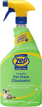 Zep Home Pro Foaming Pet Stain Eliminator - 24 Fl. Oz. - R53206 - Permanently eliminates indoor dog and cat odors from your home furnishings, upholstery, and textiles