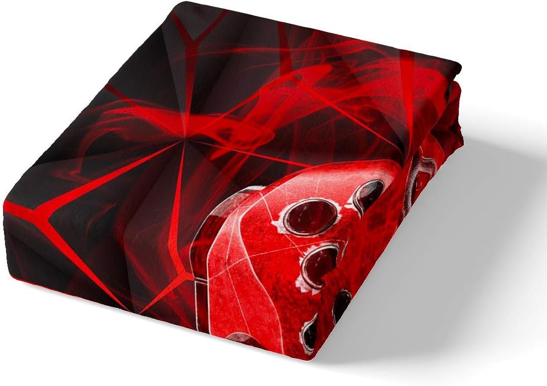Loussiesd Boys Gaming Comforter Cover King Games Bedding Set Kids Teens Video Game Controller Duvet Cover Gamer Console Action Buttons Bedspread Soft Bright Children Bedroom Decor Zipper Red - Image 4