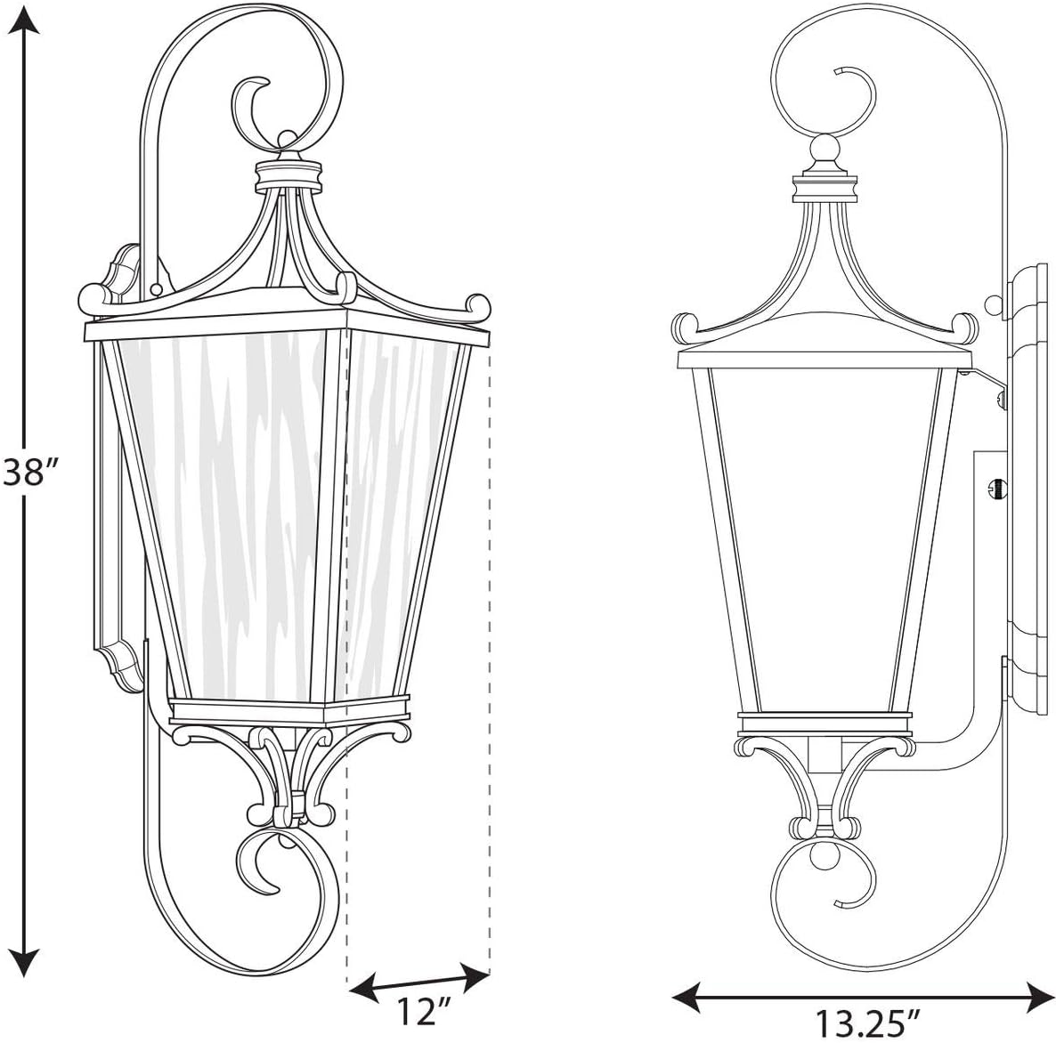 Dimensions of Progress Lighting Cadence Outdoor Wall Lantern