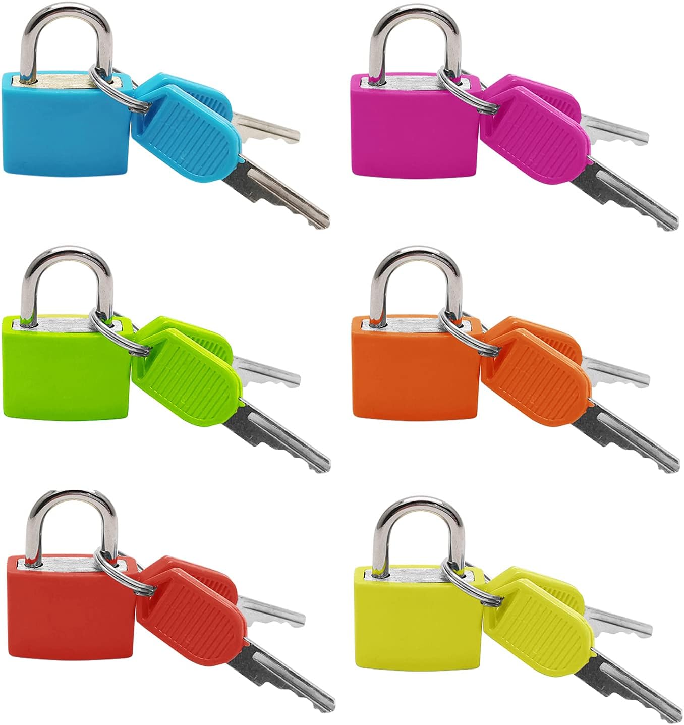 BallHull Suitcase Lock with Keys, Multicolor Small Padlock for Backpacks, Laptop Bags, Boxes, Storage Cabinets, 6 Pcs