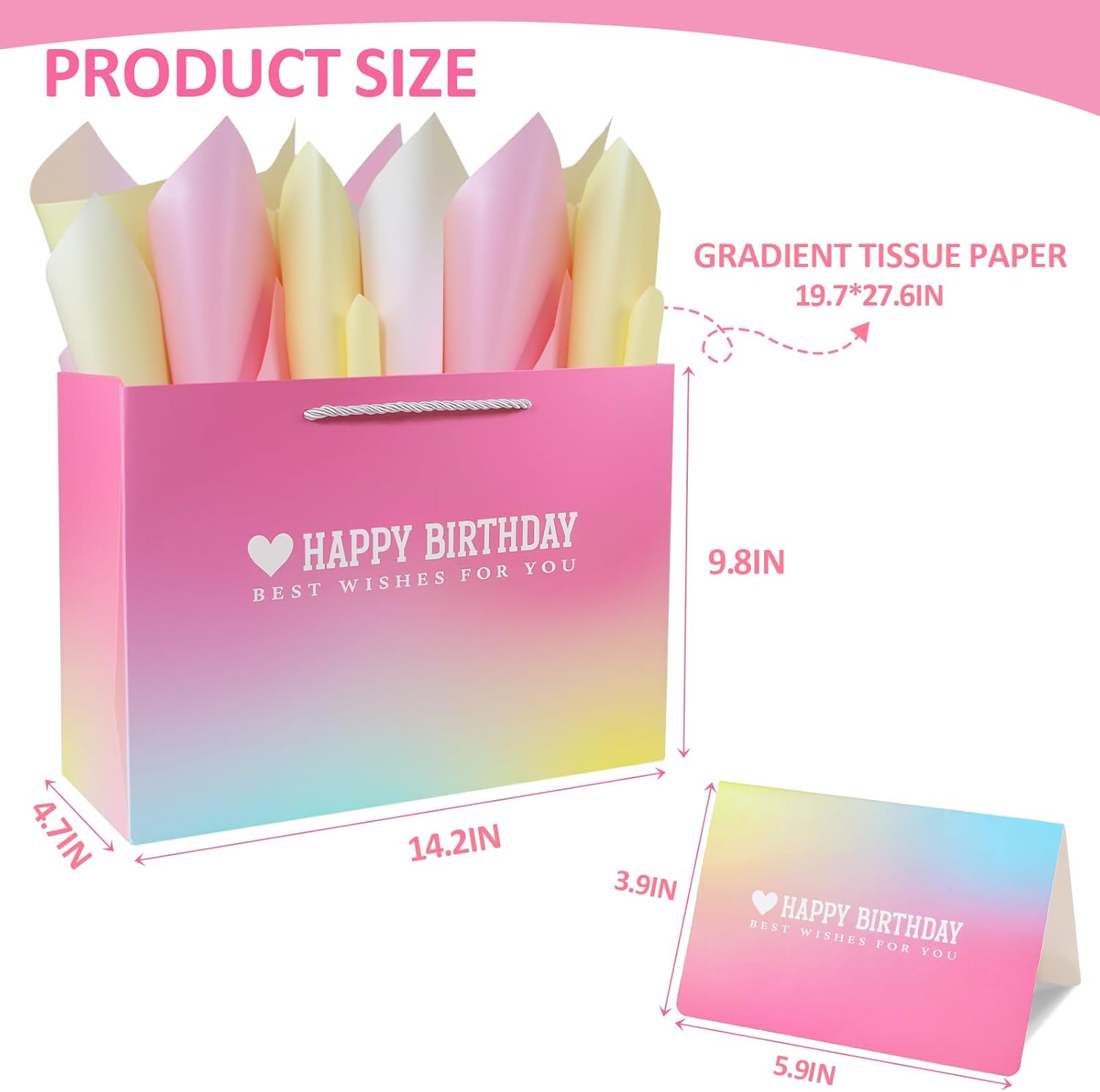 Kecorax Gift Bags, Assorted Colors and Sizes (pink) - Image 5