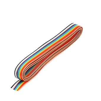 Ubersweet 1.2mm 10 Way Flat Ribbon Jumper Cable Wire Rainbow Color 4.3Ft