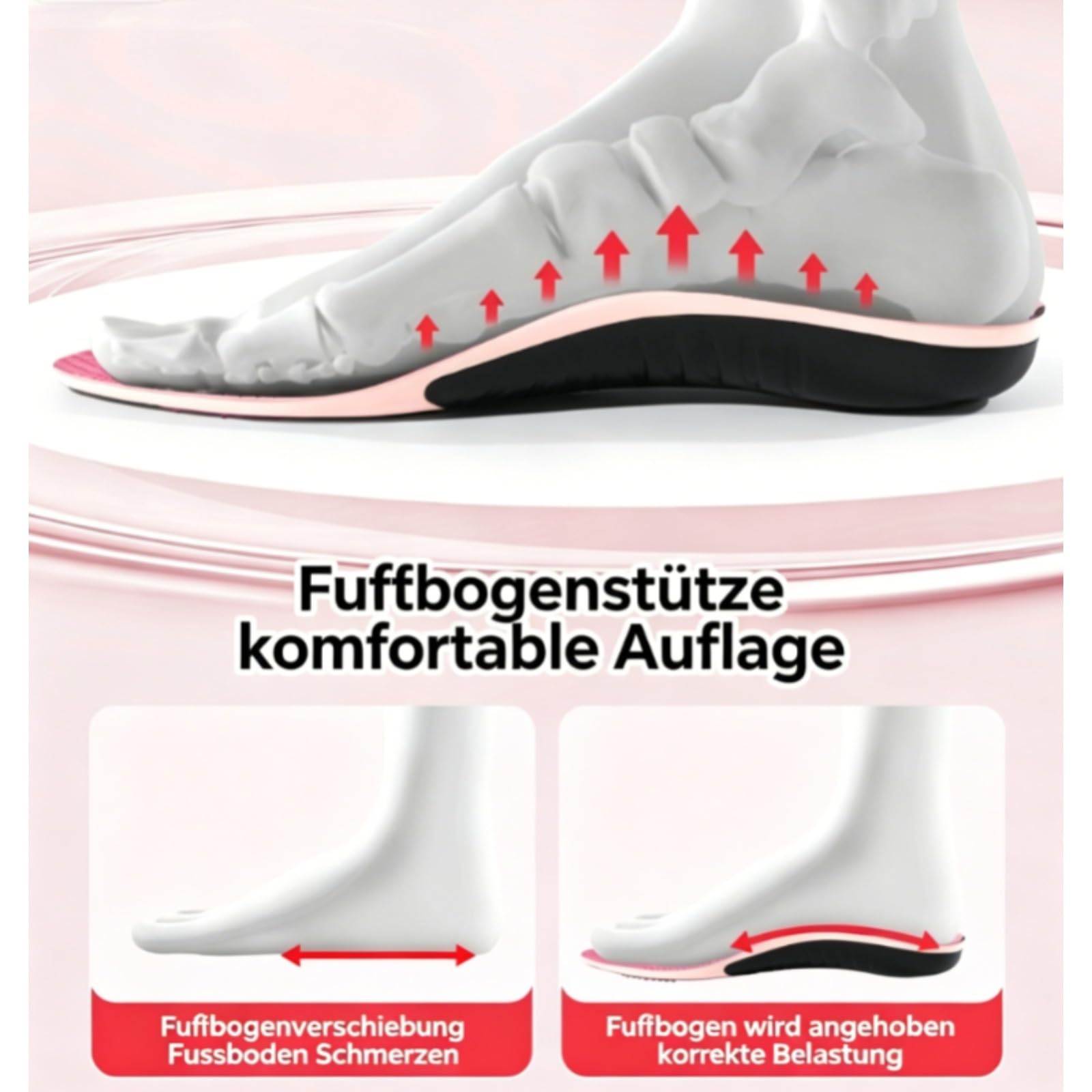 Kavela Komfort Sohlen, orthopädische Einlegesohlen mit Fußgewölbestütze, lindern Fersenschmerz,Plantar für Damen und Herren (Blau 3 Paar,43-44)