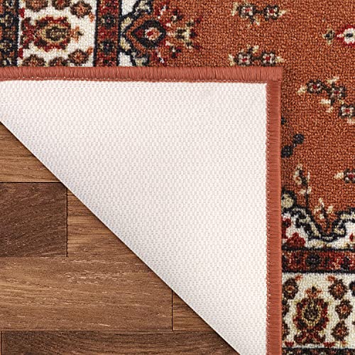 Antep Rugs Alfombras Oriental Traditional 2X4 Non-Skid (Non-Slip) Low Profile Pile Rubber Backing Kitchen Area Rugs (Rust Brown, 2'3" X 4') #TOP4