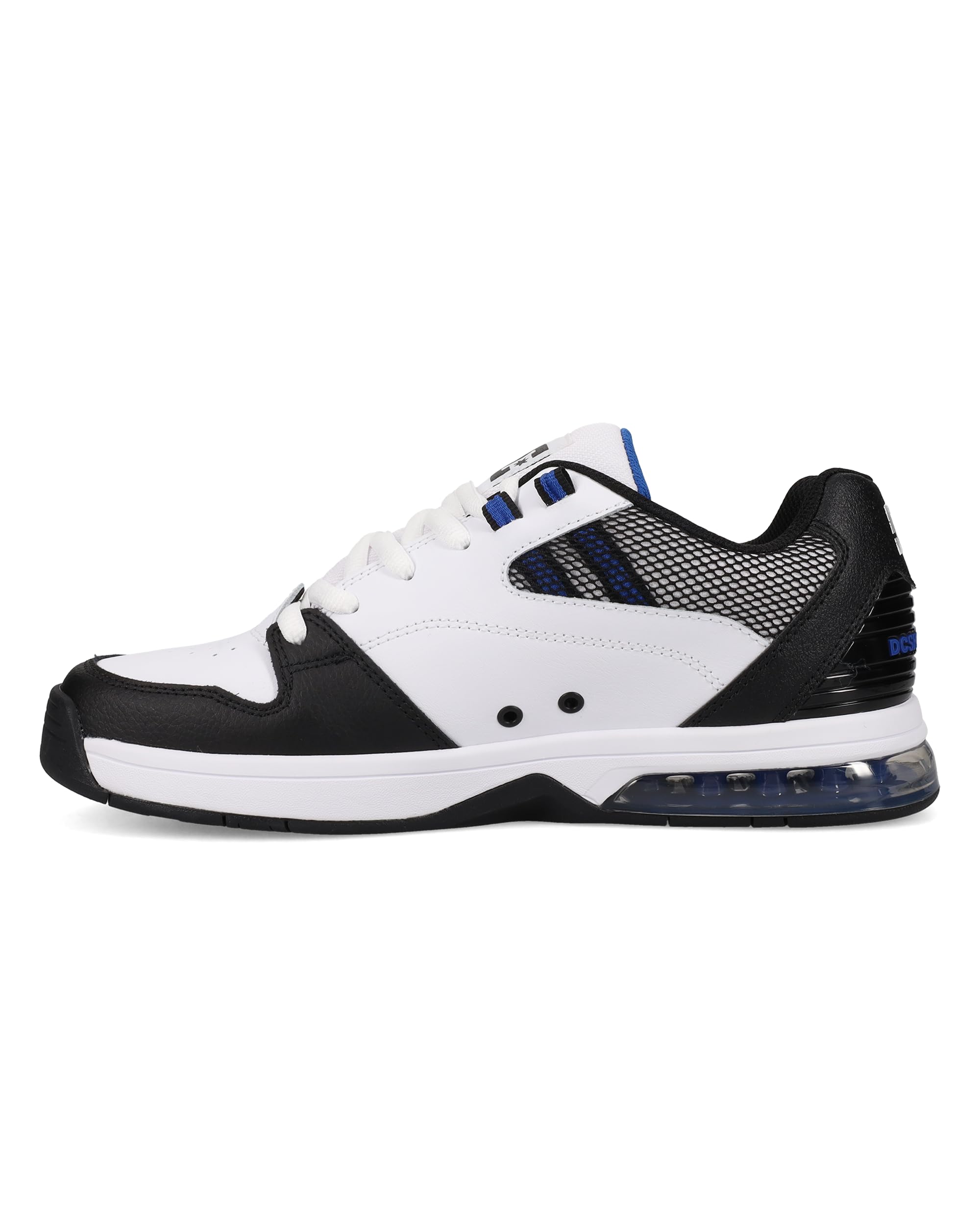 DC Men's Versatile Skate Shoe, White/Black/Blue, 11.5