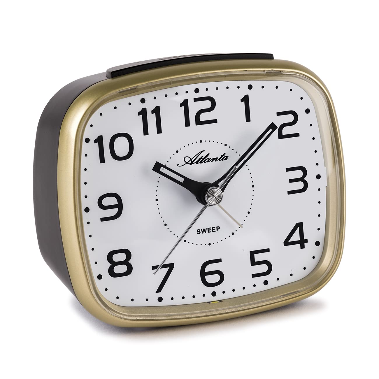 Atlanta Quartz alarm clock without ticking with light snooze analogue gold - 2142-9