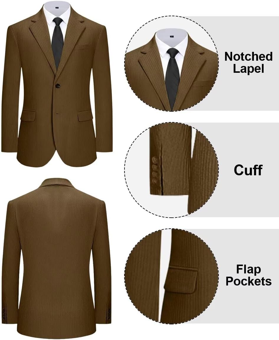 Retro Corduroy Boys Suit 3 Piece Slim Fit Kid Suits Tuxedo Set Wedding Prom Outfit Jacket Blazer Vest Pants for Boy