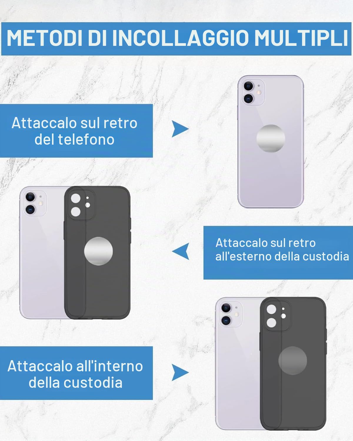 30pcs Piastre Metalliche Autoadesive, Piastra in Metallo per Magneti Girare in Ferro, Placche Metalliche Adesive Magro, Piastre Sottili in Metallo Utilizzo Multiplo per Supporto Magnetico Auto