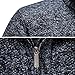 TebYIA Men's Quarter Zip Pullover Mock Neck Long Sleeve Knitted Sweaters Casual Slim Fit Polo Sweater(Dark Grey,M)