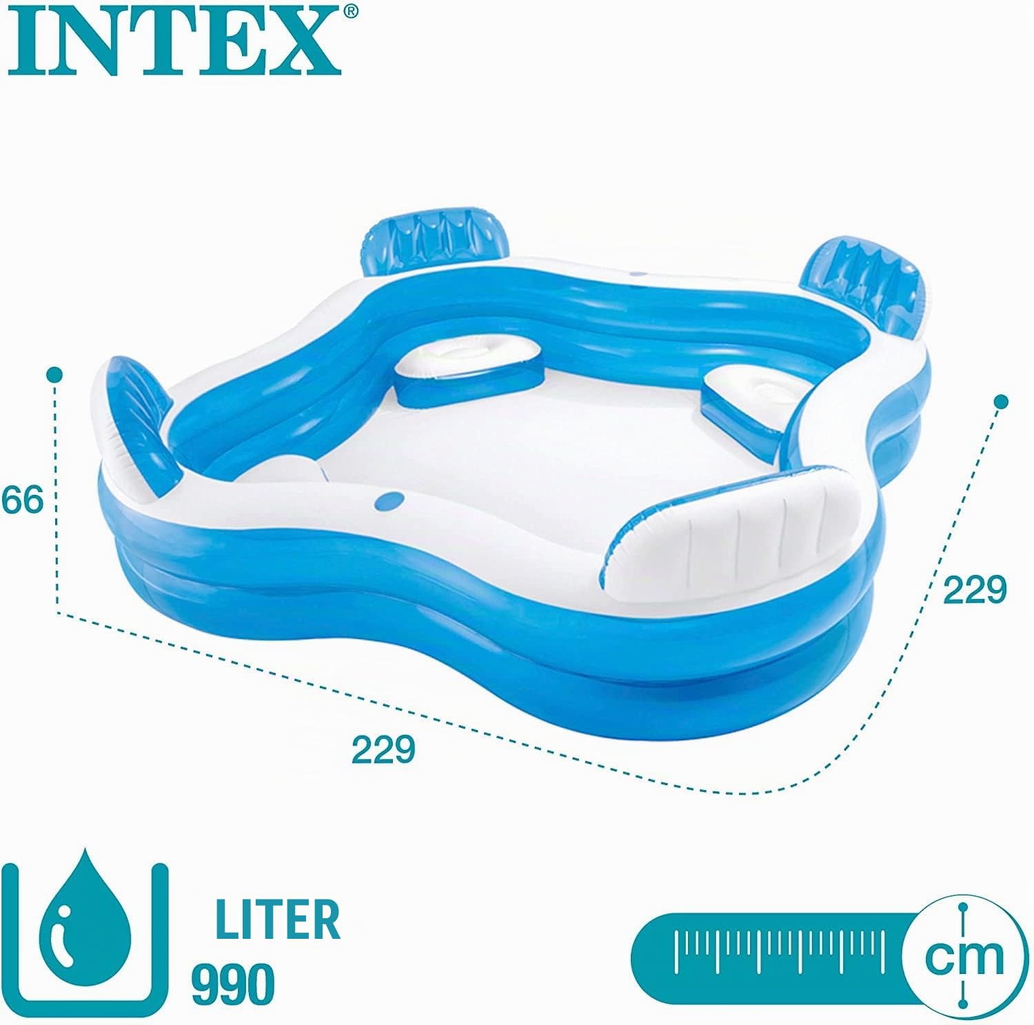 Intex Family Aufblasbarer Pool 229 x 229 x 66 cm