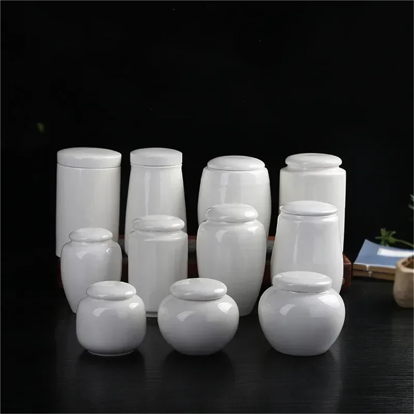 Scatola per Tè in Ceramica Lattina for tè in ceramica bianca pura, contenitore, for caffè, piccolo serbatoio sigillato, set da viaggio, scatole for la casa, barattolo decorato