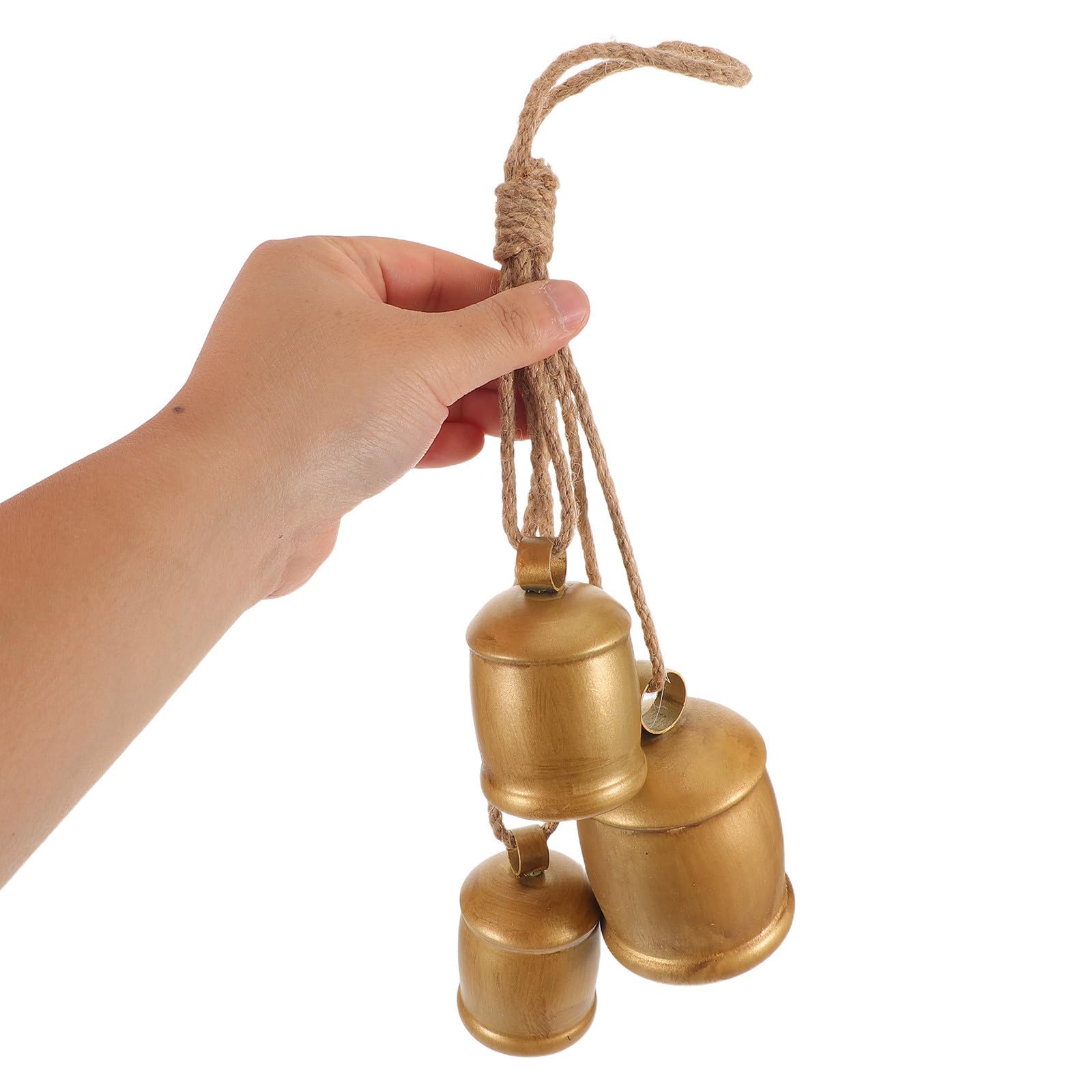 TOYANDONA 4 Piezas Campanas de Cuerda Rústicas Colgantes de Metal con
