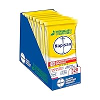 Napisan Salviette Disinfettanti Sgrassanti al Limone, Confezione da 8 Pacchi x 40