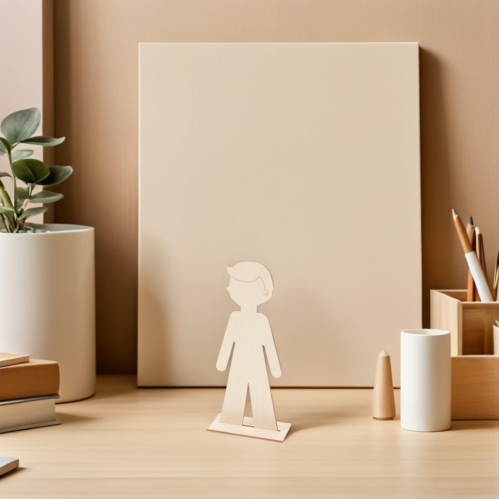 SHINEOFI de Recortes de Madera sin Terminar Resistentes al Agrietamiento y Seguros en Forma de Niño 40 Piezas para Manualidades Ideales para Proyectos Festivos y Escolares