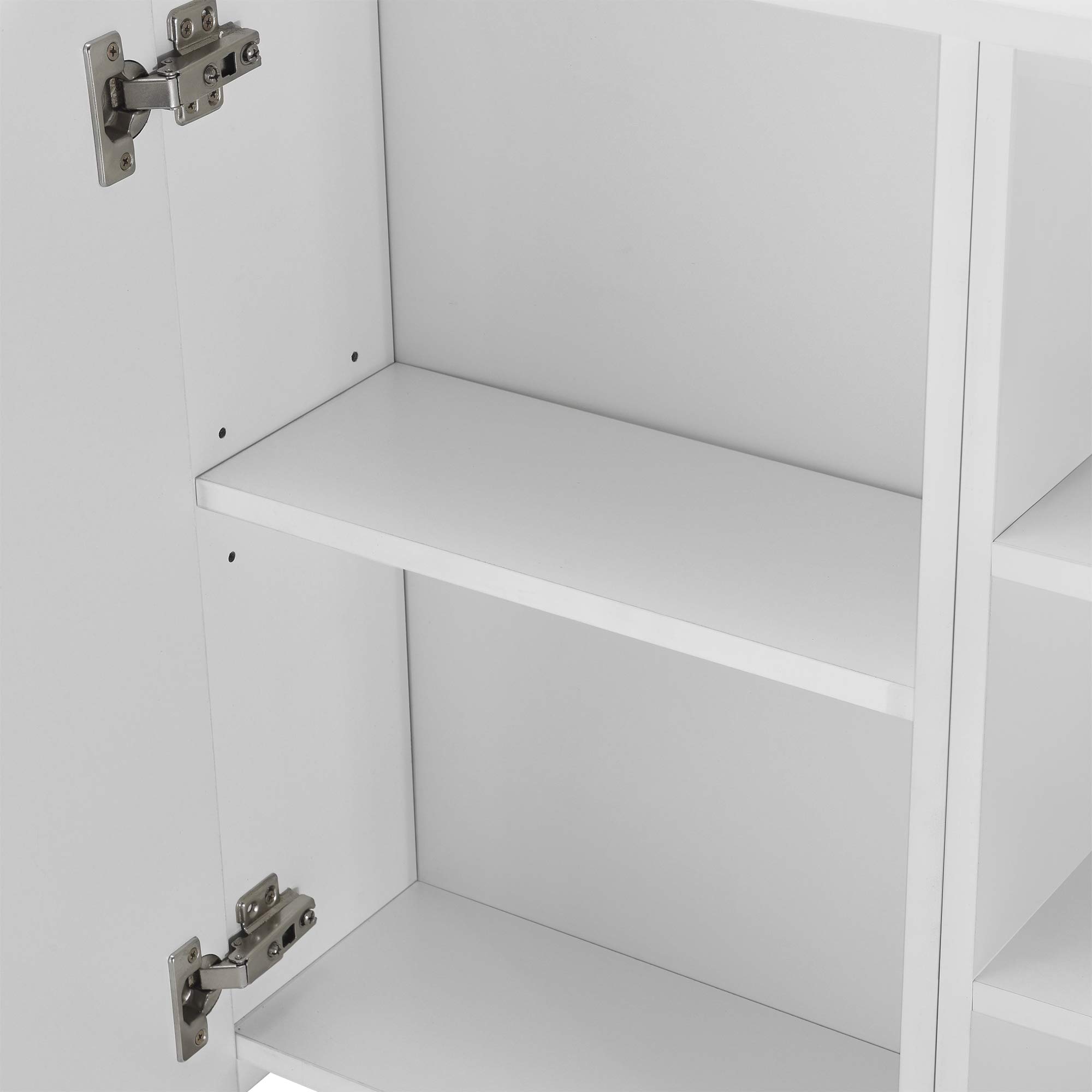 [en.casa] Mueble de Pared para Baño 64 x 80 x 20 cm Armario Colgante de Almacenamiento con Espejo Auxiliar de Baño Blanco