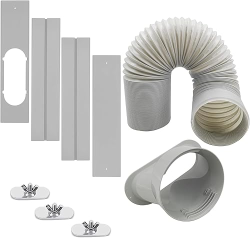 MQIDLFE Kit de ventilación de aire acondicionado portátil con manguera de escape de 5.1 pulgadas, 5 piezas de sello de ventana para aire MQIDLFE Kit de ventilación de aire acondicionado portátil con manguera de escape de 5.1 pulgadas, 5 piezas de sello de ventana para aire