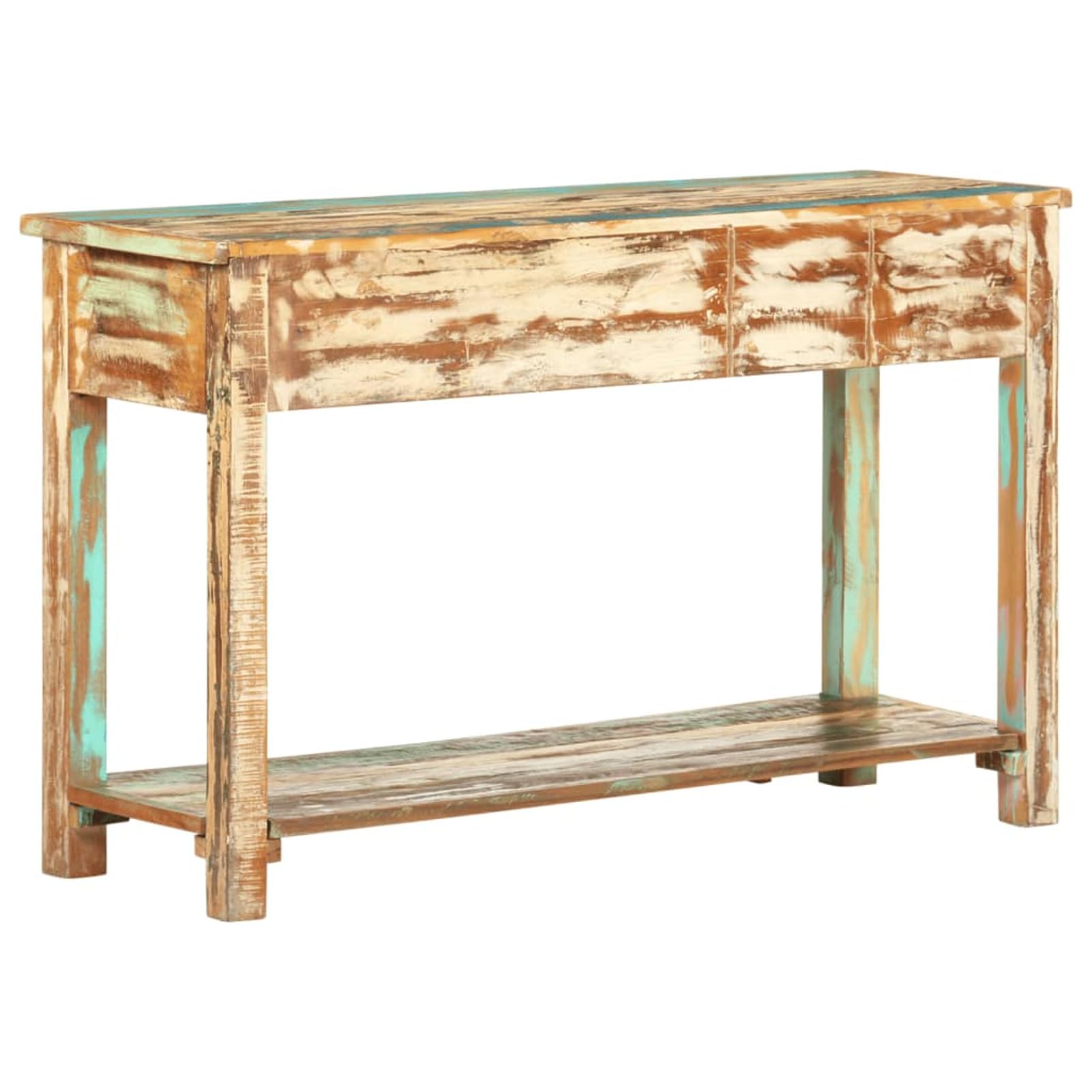 Homgoday Mesa Consola Madera Maciza reciclada 120x40x75 cm Mesas auxiliares de salón,Mesa Consola Recibidor Mueble de Entrada Estrecha Clásica