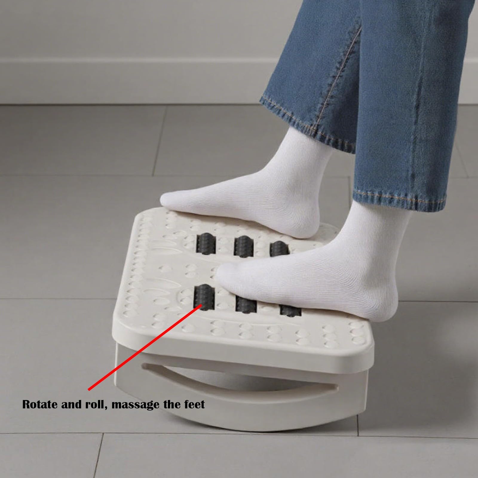 Poggiapiedi per la salute delle gambe, poggiapiedi per l'oscillazione delle gambe, supporto scientifico per le gambe, utilizzo multi-sito, adatto per ufficio/casa(black,33.5 * 24 * 11cm)