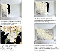 Vista 4 de YANFENQI Papel tapiz mural para pegar y despegar, papel tapiz floral para Baño, decoración de pared, decoración del hogar, versátil para varios