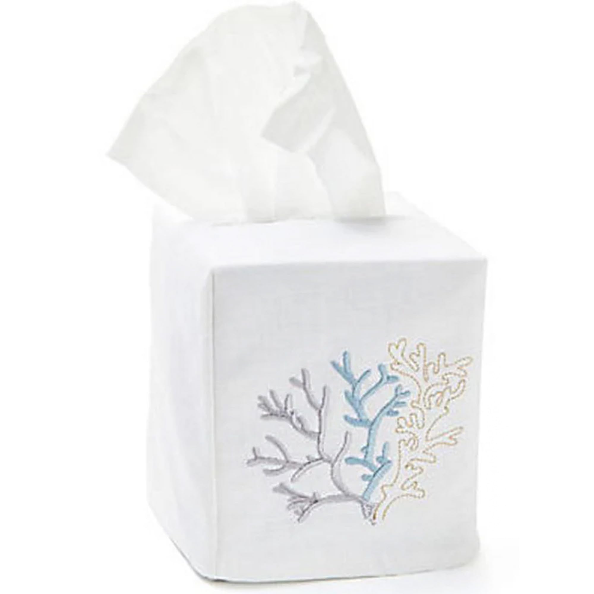 Jacaranda Living Housse De Boîte à Mouchoirs Carrée En Lin/coton – Motif Napoléon Abeille, Bleu Dragée 11,4 Cm
