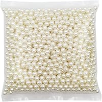 Vista 30 de INSPIRELLE Perlas de imitación de ABS lustroso blanco de 0.63 pulgadas sin perforar para rellenos de jarrón, 140 cuentas de maquillaje de gran
