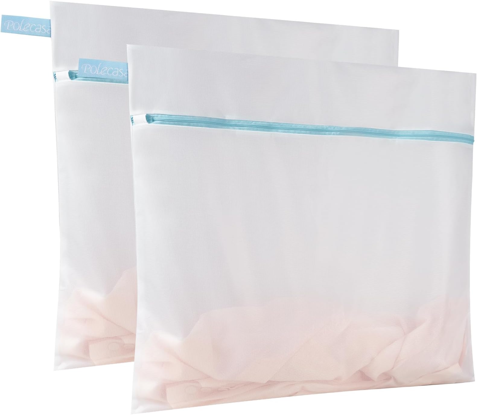 Polecasa 2 Pack 60x60cm Mesh Laundry Bag-Oversize Delicates Laundry Bag-Extra Large Wash Bags with Fine Mesh for Big Clothes,Bed Sheet,Bedcover,Household,Stuffed Toys,Lingeries Net Bags for Laundry