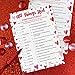 DISTINCTIVS Valentine's Day Classroom Party Game – 25 Player Cards, All Things Red Trivia Classroom Party Activity, Fun Valentine Trivia Game for Couples, Families, and Friends