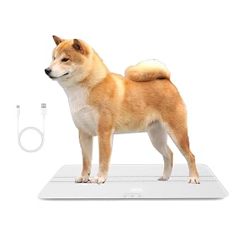 Digital Pet Scale for Dogs and Cats,Dog Scale,Max 220lbs,Rechargeable Version, 3 Weighing Modes lbs,kg,st,Precision 10g, 27.16X 12.99 Inches