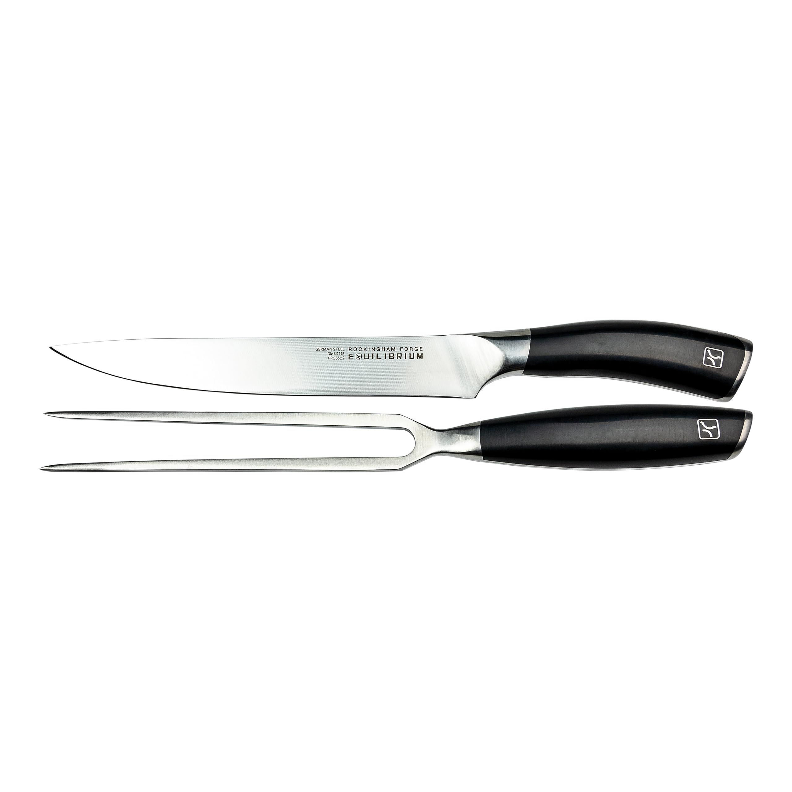 Rockingham Forge Equilibrium 2 Piece Carving Set, Black