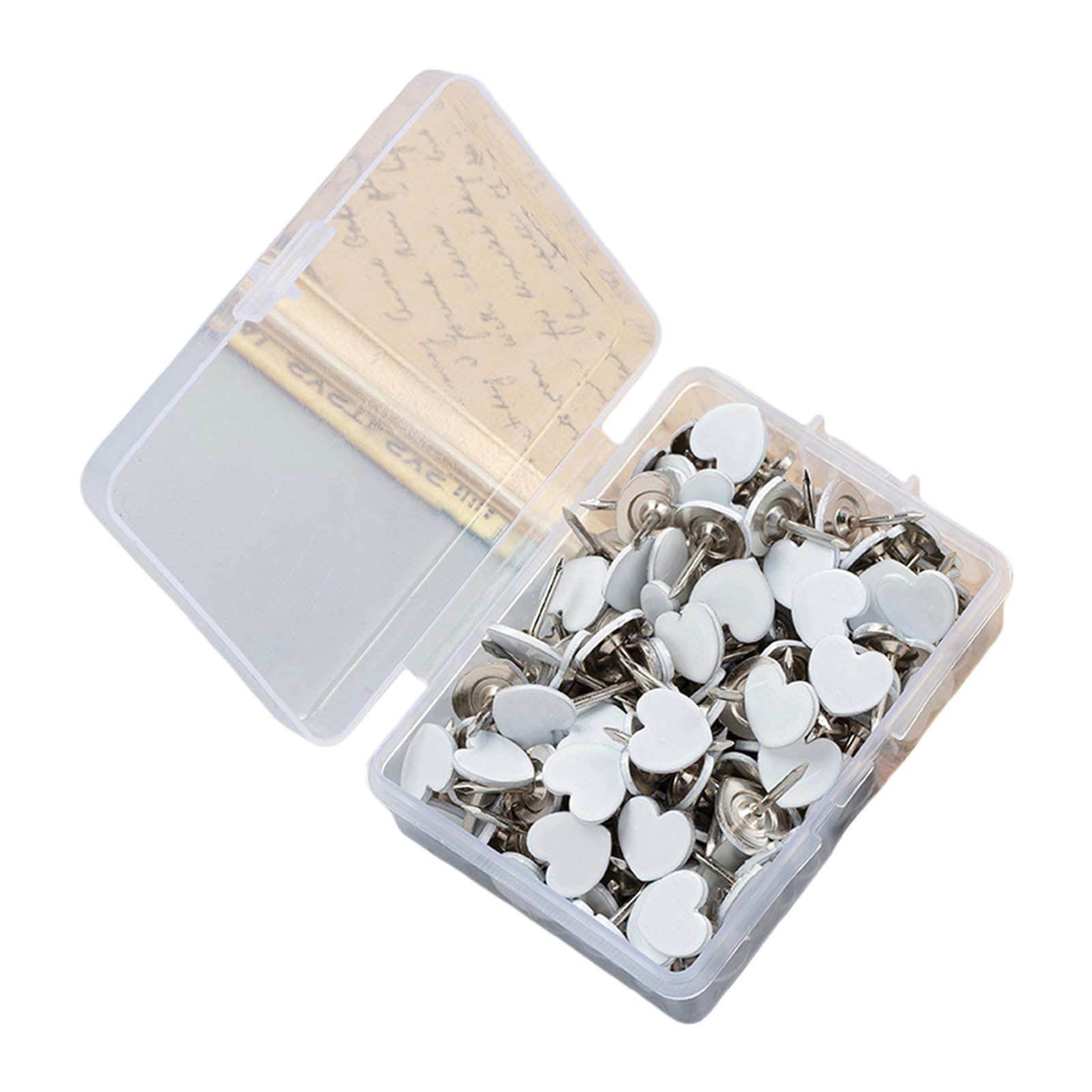 100Pcs Heart Shape Metal Push Pins Decorative Cork Notice Board Thumb Tacks for Bulletin Board Classroom Wall Display Heart Shaped Thumb Tacks