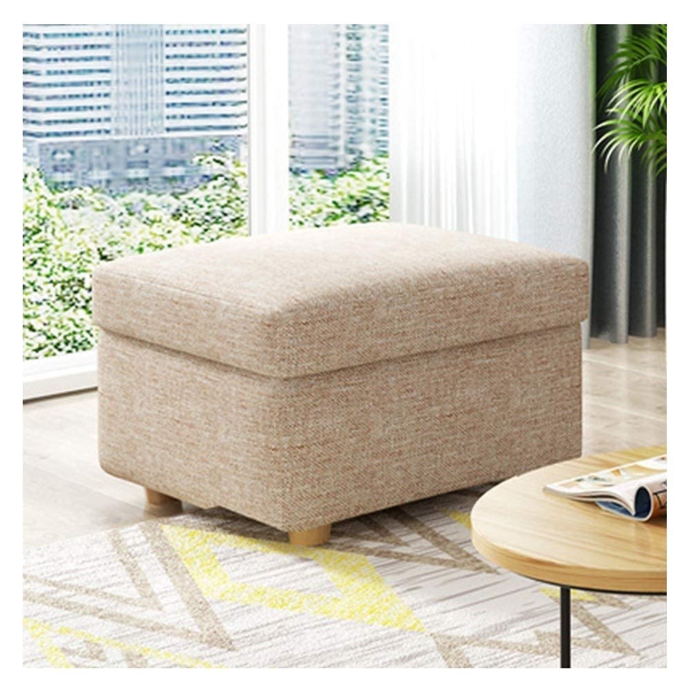 Ottomane Hocker Fußhocker Aufbewahrung Ottomane Stoff Sofa Hocker Schuhhocker Fußstütze Wohnkultur Wohnzimmer Balkon/Beige / 60 * 60 * 40Cm : 