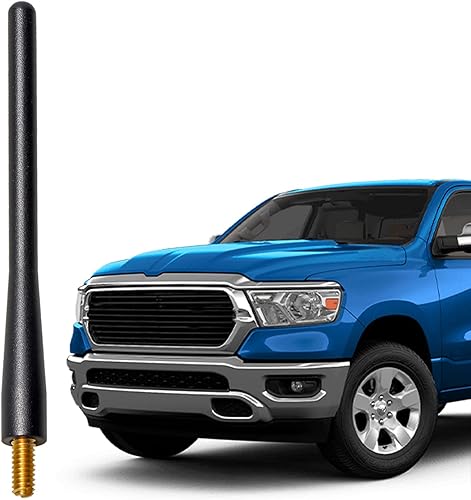 Anina Mástil de antena de radio de coche para Dodge Ram 1500 2009-2018 4.7 pulgadas reemplazo de antena de aleación de aluminio