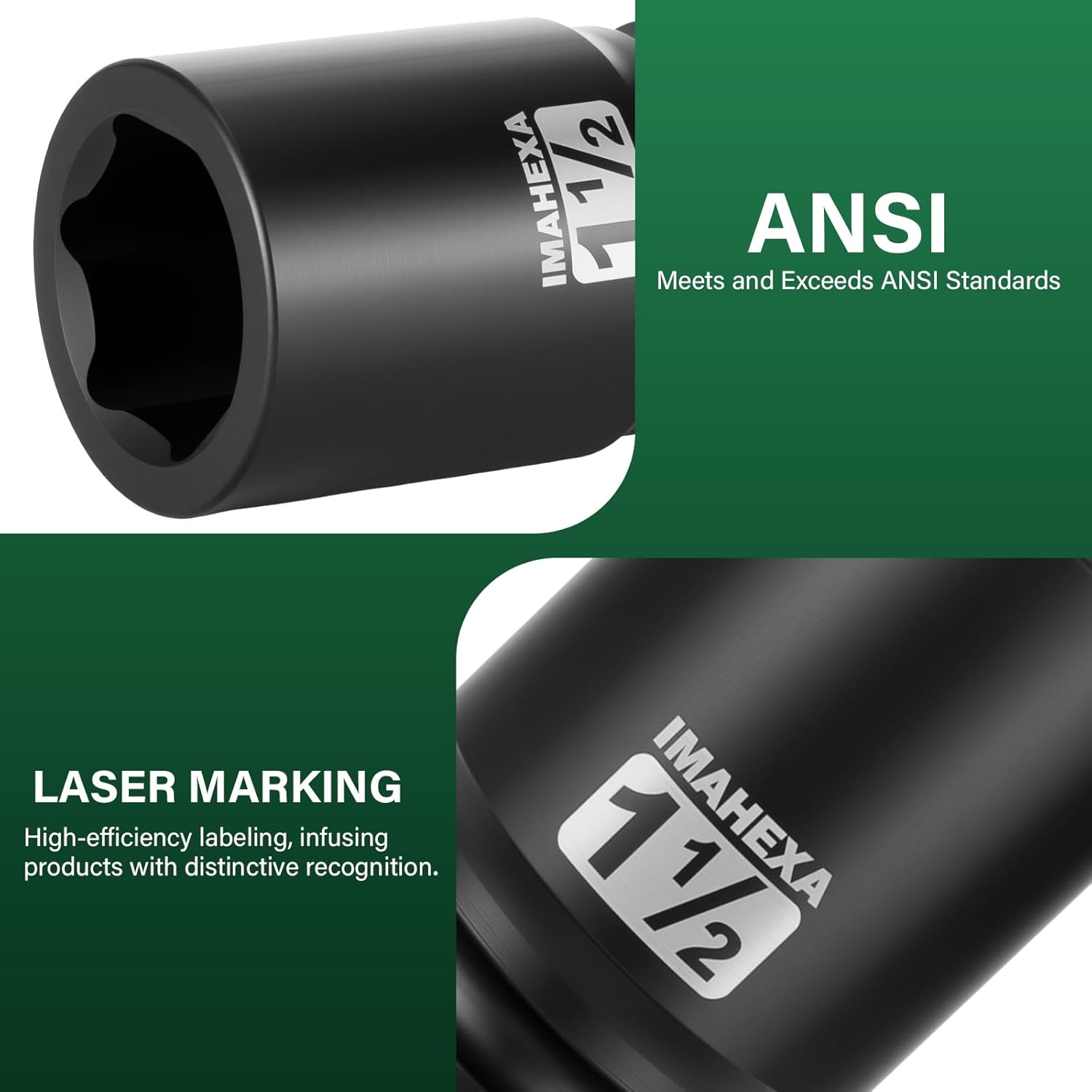 1" Drive Shallow Impact Socket,1-1/2 Inch SAE Jumbo Socket,CR-MO 6 Point for Easy Removal of Large Axle Nut（SAE)