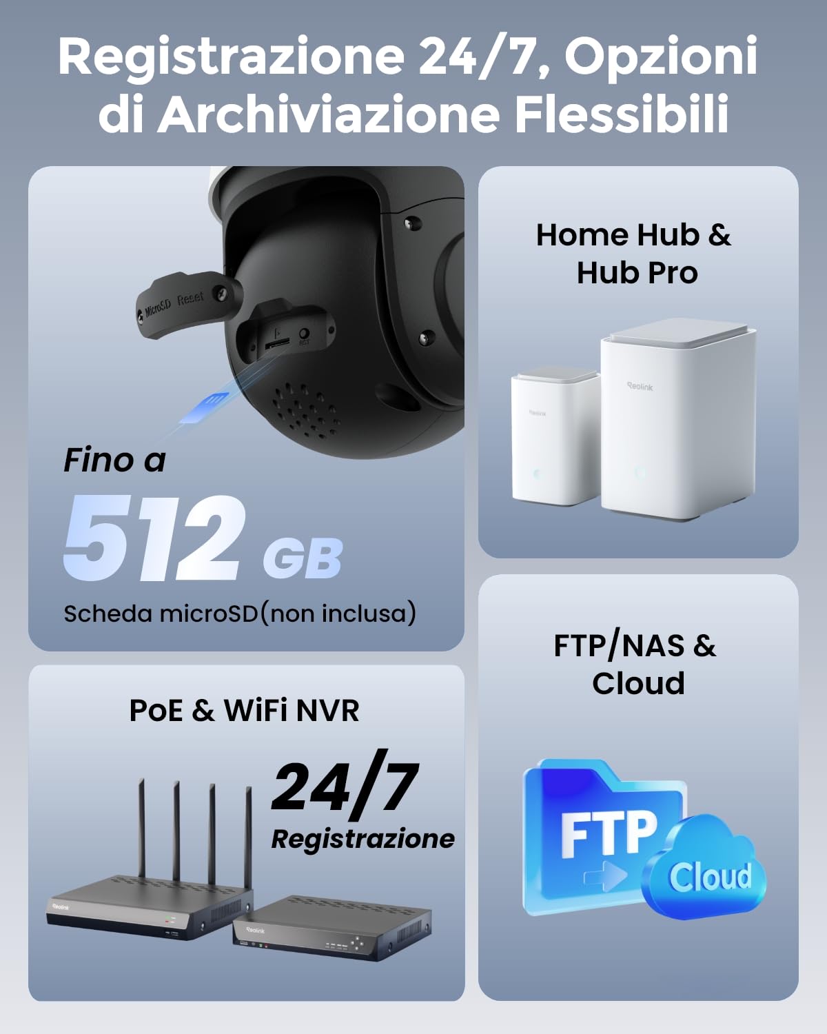 Reolink 4K 8MP Telecamera Wi-Fi Esterno con Zoom Ottico 5X, Auto-Tracking | Pan 360° e Tilt 90°, Dual-Band Wi-Fi 6, Notturna a Colori/Infrarossi, Audio Bidirezionale, Rilevamento Smart, RLC-823S1W