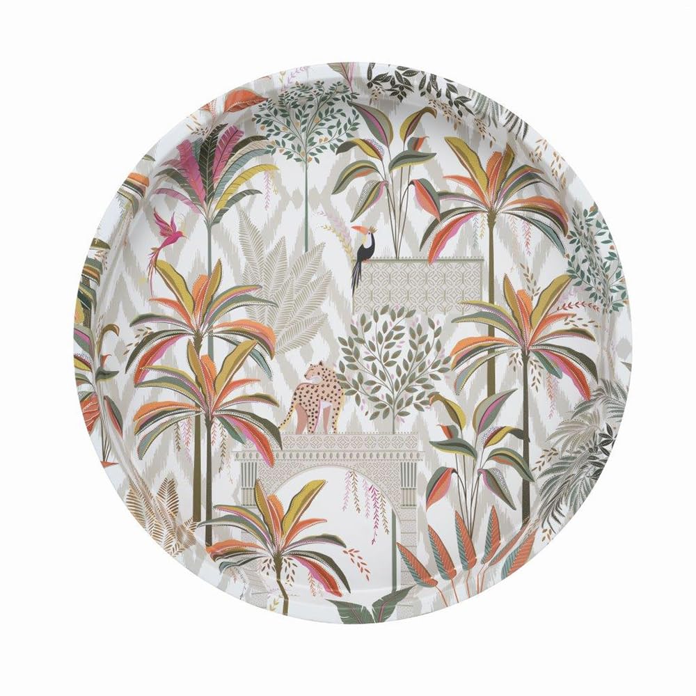 Elite Tins Multicolor Sara Miller Palm Garden Deepwell Tin Tray - 300 (D) Mm