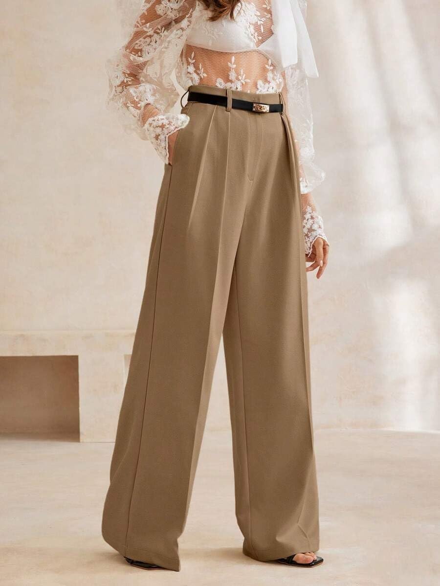 Women's High-Waisted Elegant Straight-Cut Business Suit Pants