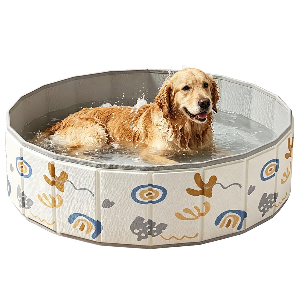 Mineup Piscina Pieghevole per Cani, 100cm Piscina per Cani, Bacino per Cane, Robusta, Antiscivolo, Antistrappo, per Can E Gatti di Grandi Dimensioni, Gioco d'Acqua Estivo E Divertimento in Giardino