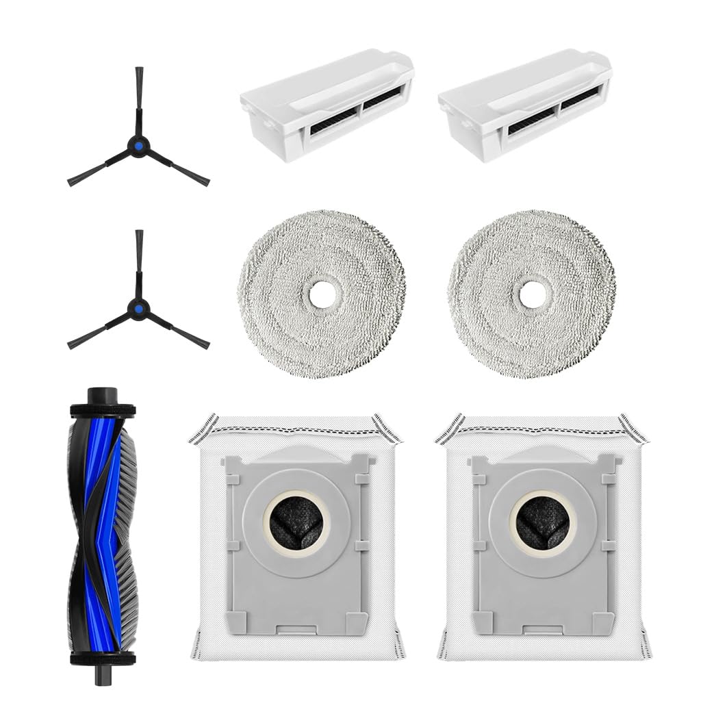 HASTHIP® 9Pcs Replacement Parts for Ecovacs Deebot Mini Omni 2 in 1 Robot Vacuum Cleaner, Replacement Accessories with 1 Main Brush, 2 Side Brushes, 2 Mops, 2 Filters, 2 Dust Bags-Cleaning Tools-image-29
