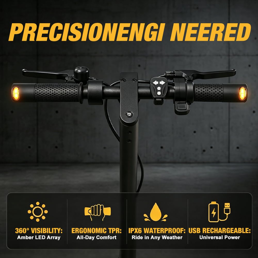 Mineup 2 PCS Indicatori di Direzione per Sooter Elettrici, 22 Mm Manopole per Manubrio Scooter Elettrico, E Scooter Freccia Manico per Xiaomi M365 PRO 1S PRO 2 Mi3 G30 ES4