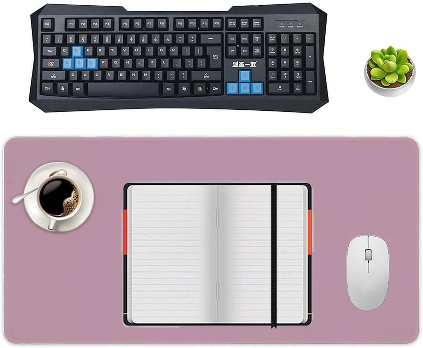 Large Mouse Pads, Simple Pink Desk Mat Gaming Mousepad Non Slip Rubber Mouse Mat for Desk Keyboard, Wireless Mouse, Office Computer 12" x 24"